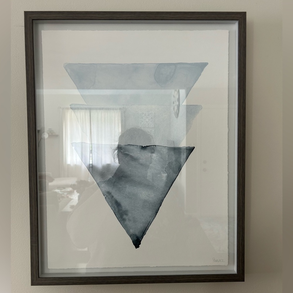 Blue triangle framed picture